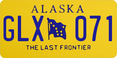 AK license plate GLX071