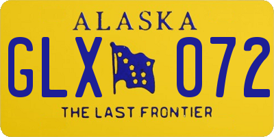 AK license plate GLX072