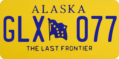 AK license plate GLX077