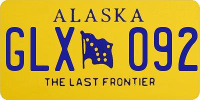 AK license plate GLX092