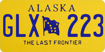 AK license plate GLX223