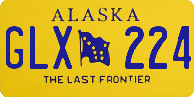 AK license plate GLX224