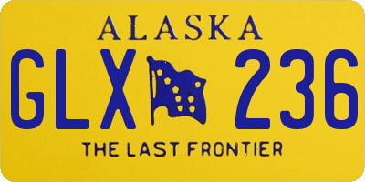 AK license plate GLX236