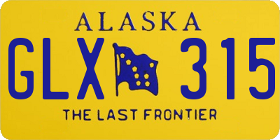 AK license plate GLX315