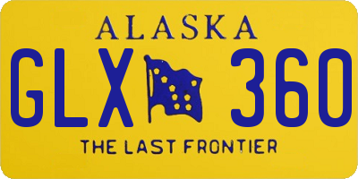 AK license plate GLX360