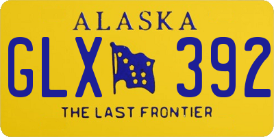 AK license plate GLX392