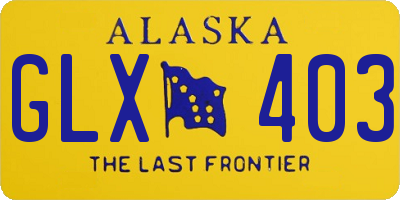 AK license plate GLX403