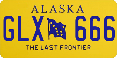 AK license plate GLX666