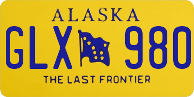AK license plate GLX980