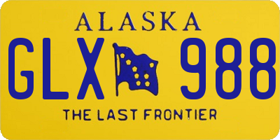 AK license plate GLX988