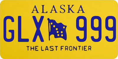 AK license plate GLX999