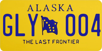 AK license plate GLY004
