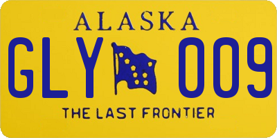 AK license plate GLY009