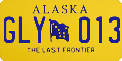 AK license plate GLY013