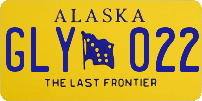 AK license plate GLY022