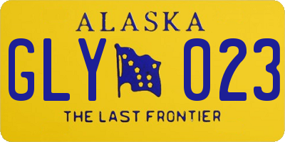 AK license plate GLY023