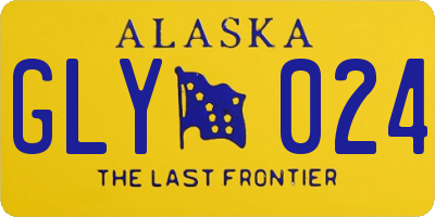 AK license plate GLY024