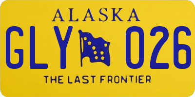 AK license plate GLY026