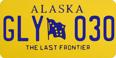 AK license plate GLY030