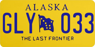 AK license plate GLY033