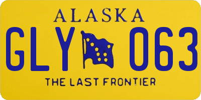 AK license plate GLY063