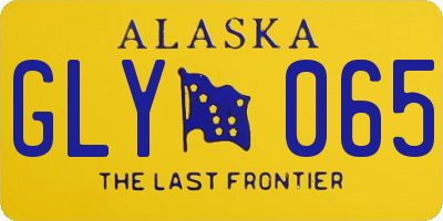 AK license plate GLY065