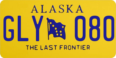 AK license plate GLY080