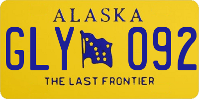 AK license plate GLY092