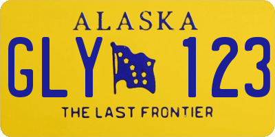 AK license plate GLY123