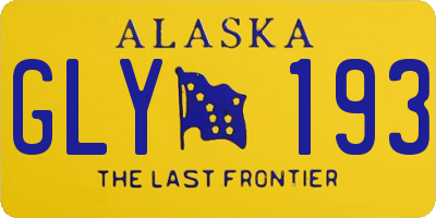 AK license plate GLY193