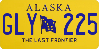AK license plate GLY225