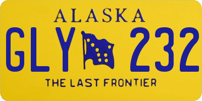 AK license plate GLY232