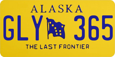 AK license plate GLY365
