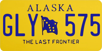 AK license plate GLY575