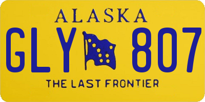 AK license plate GLY807