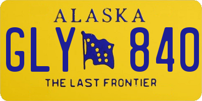 AK license plate GLY840