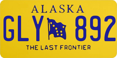 AK license plate GLY892