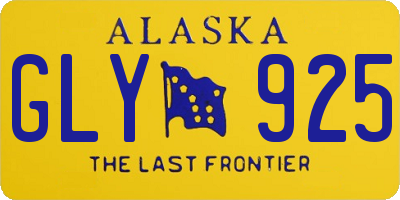 AK license plate GLY925