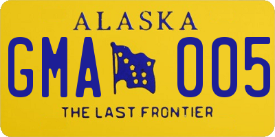AK license plate GMA005