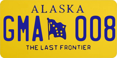 AK license plate GMA008