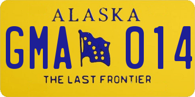 AK license plate GMA014
