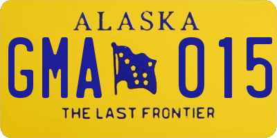 AK license plate GMA015