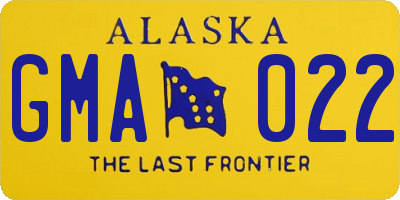 AK license plate GMA022