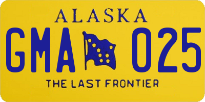 AK license plate GMA025