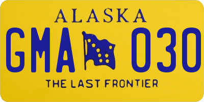 AK license plate GMA030