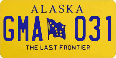 AK license plate GMA031