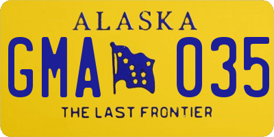 AK license plate GMA035