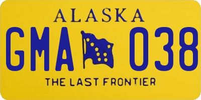 AK license plate GMA038