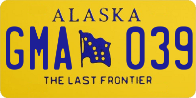 AK license plate GMA039