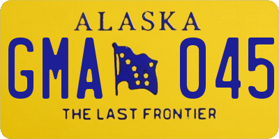 AK license plate GMA045
